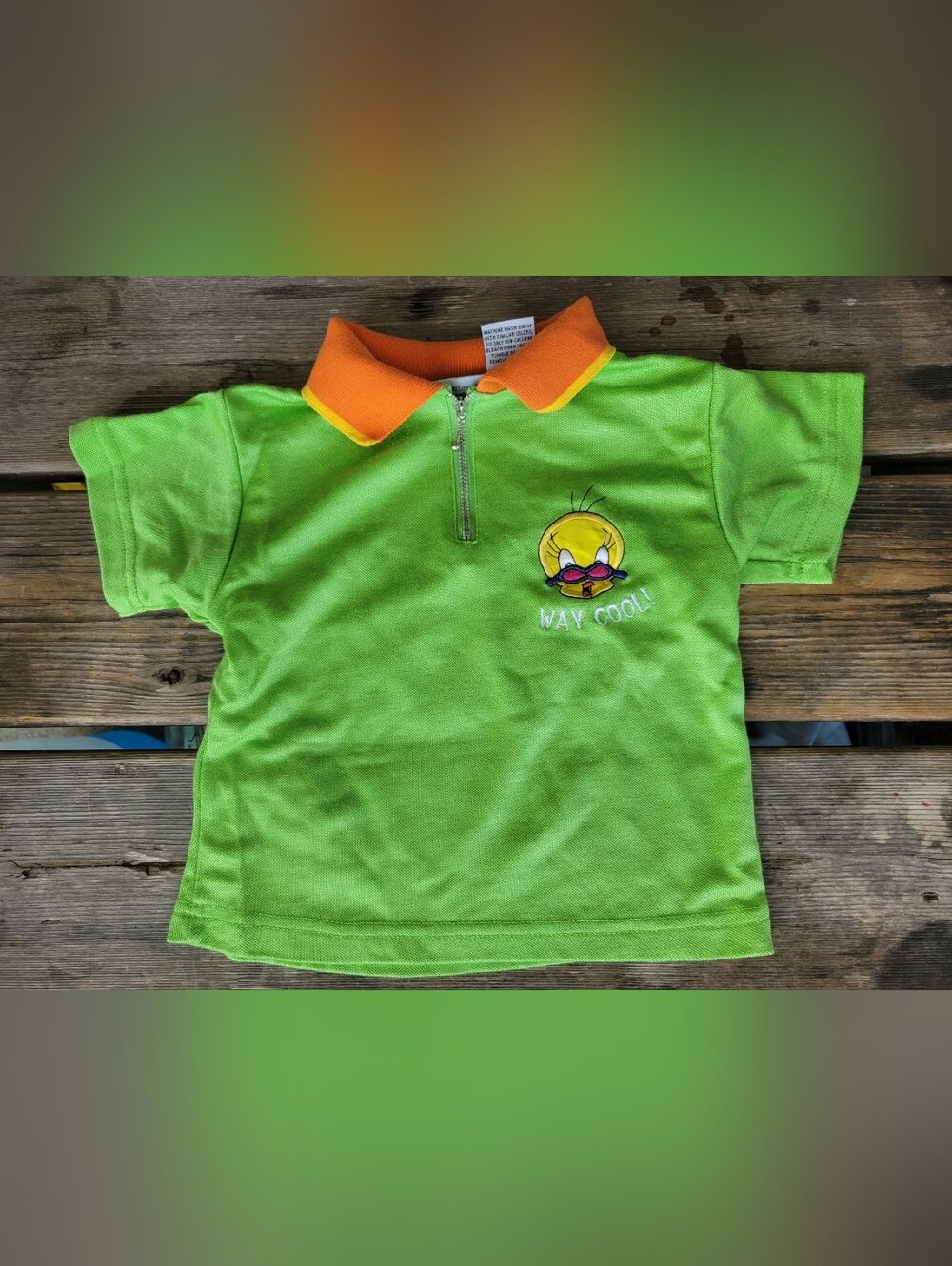 VINTAGE WARNER BROTHERS  /LOONY TUNES SZ 3T VGUC LIME GREEN TWEETY BIRD Shirt